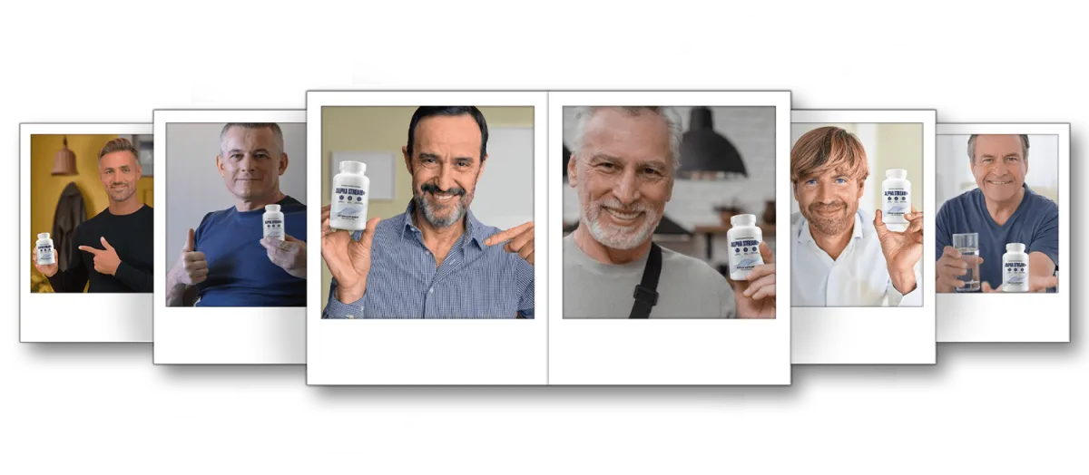 Real men with ProsteVyte bottles